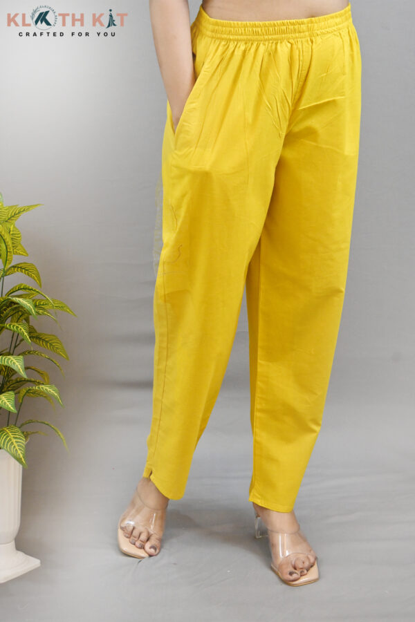 Kloth Kit Beautiful Embroidered Sleeve Kurti Pant Set (Yellow) - Image 7