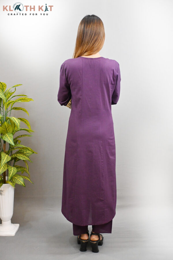 Kloth Kit Classy Wine Long Gown Set with Multi Dupatta - Image 6