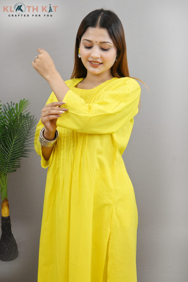 Kloth Kit Elegant Yellow 3Pcs Suit Set with umbrella cut - Image 6