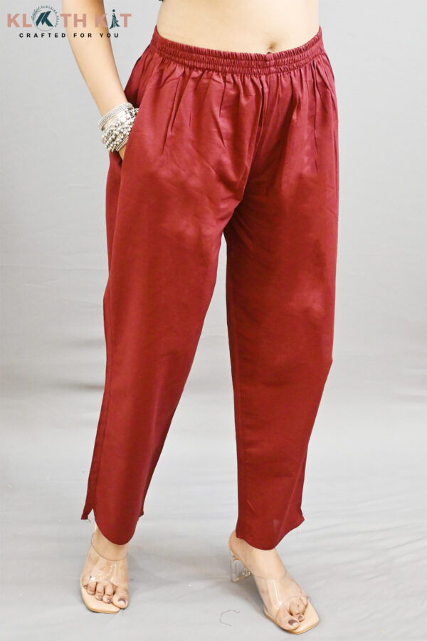Kloth Kit Beautiful Embroidered Sleeve Kurti Pant Set (Red) - Image 8