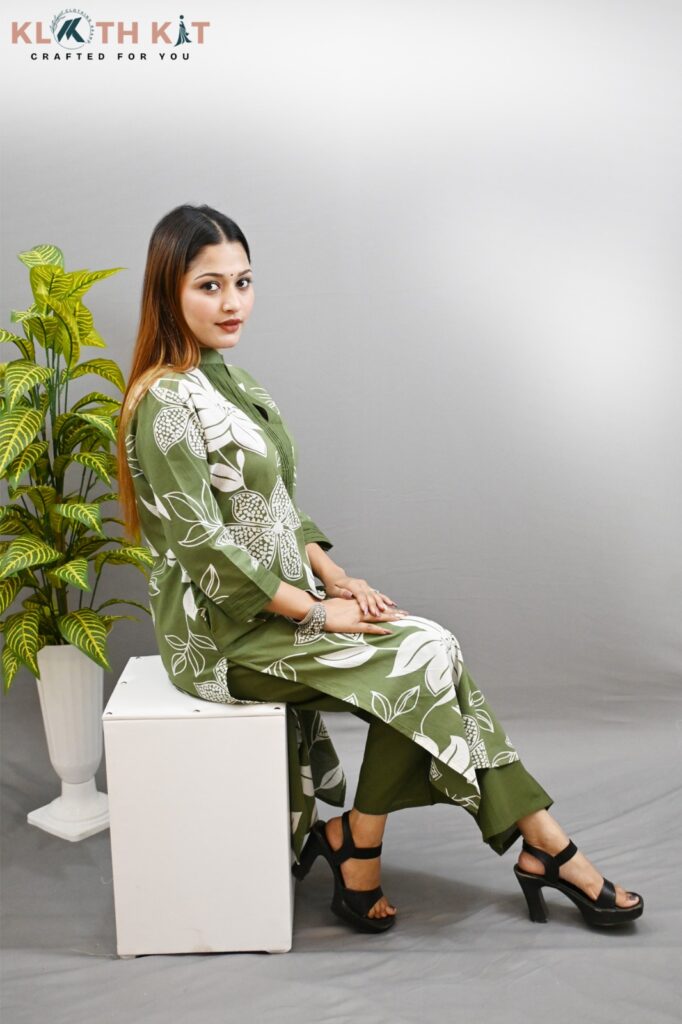Green Printed KurtiA